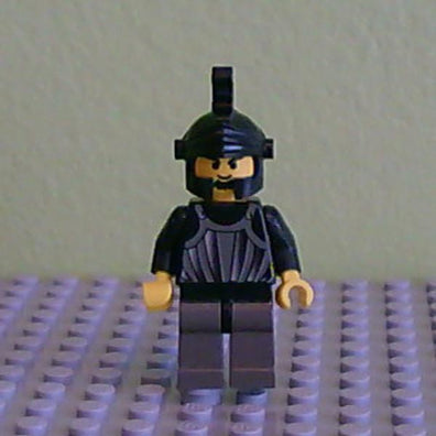 LEGO Minifigure-Fright Knights - Knight 1, Black Dragon Helmet, no Plume-Castle / Fright Knights-CAS023-Creative Brick Builders